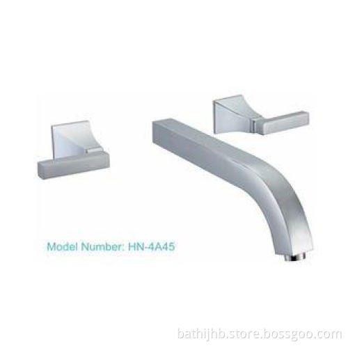 Square Two Handle Bathroom Vessel Sink Faucets , Concealed